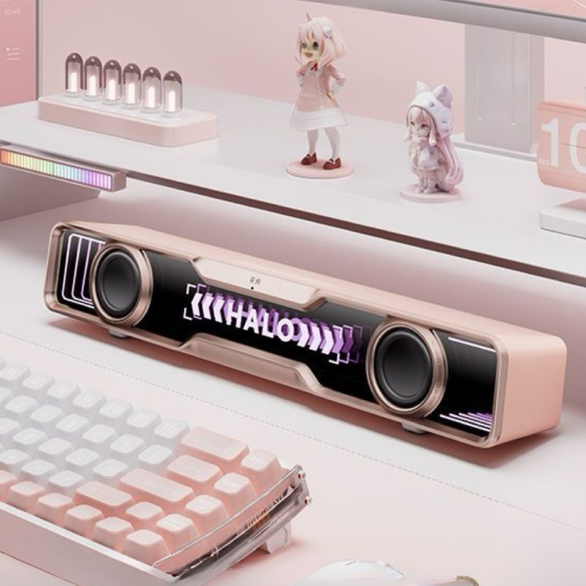 Halo Soundbar – Loa Gaming Desktop Đỉnh Cao với Âm Thanh Sống Động và Hiệu Ứng RGB