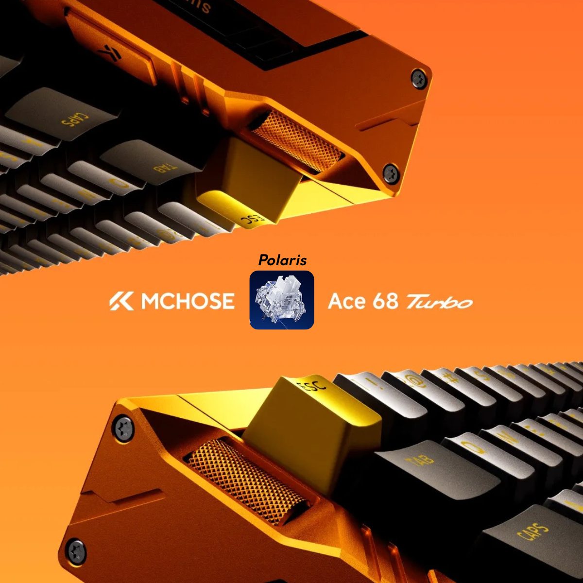 BÀN PHÍM GAMING HE MCHOSE ACE 68 TURBO, Polling Rate 16K, Độ Chính Xác 0.001mm, Scan Rate 256K, Độ Trễ 0.06ms, RGB 16.8 triệu màu, Hỗ Trợ Music Rhythm 2.0