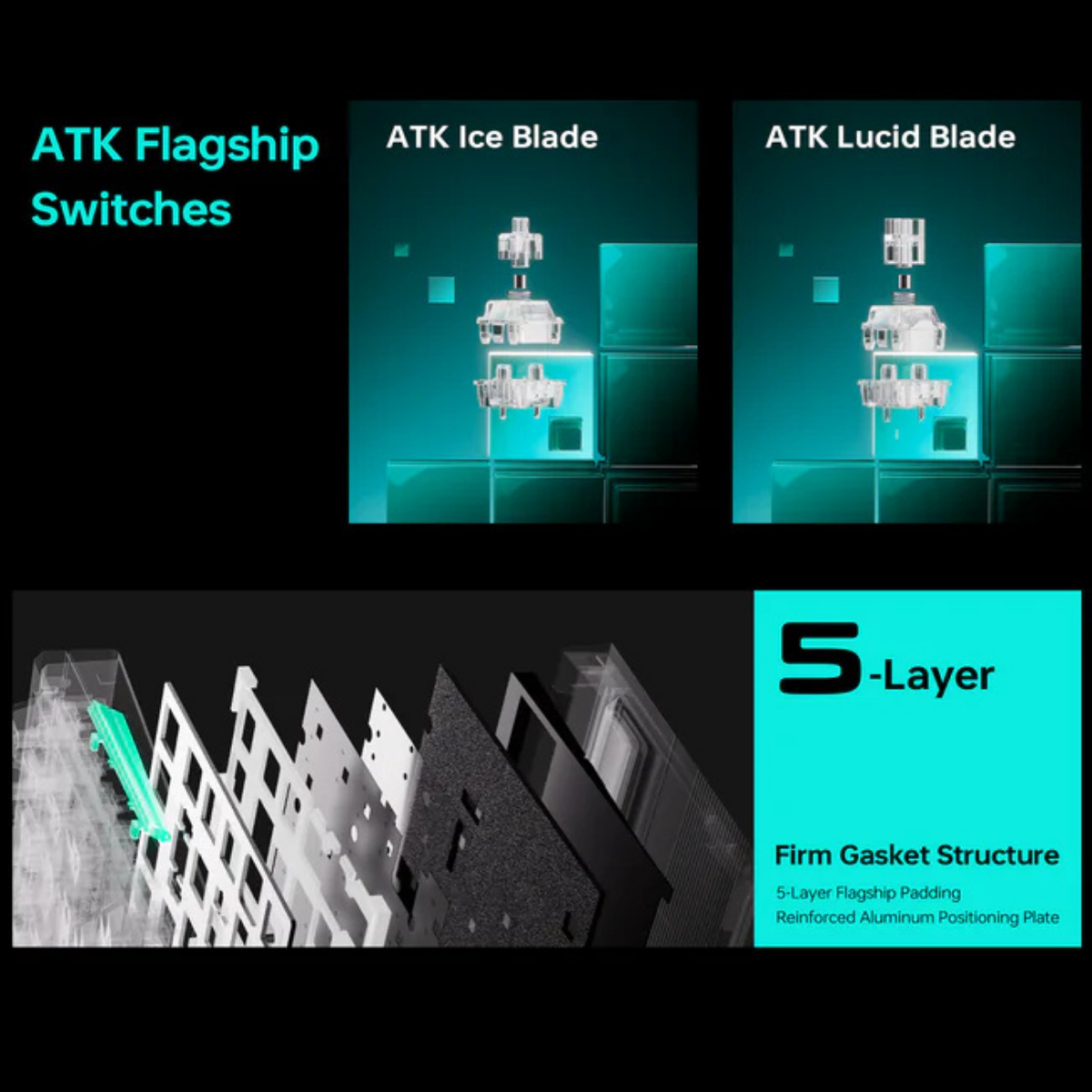 BÀN PHÍM GAMING HE ATK RS7 AIR, Polling Rate 8K, Độ Chính Xác 0.001mm, Scan Rate 256K, Độ Trễ 0.08ms, RGB 16.8 triệu màu