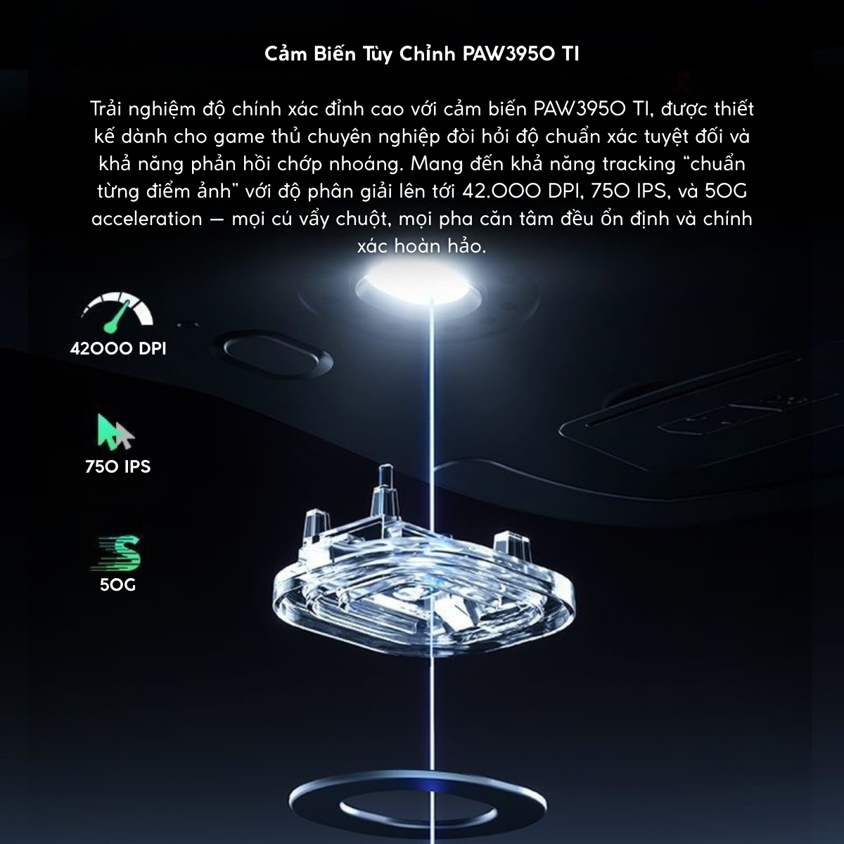 Chuột Gaming Không Dây Mchose A7 V2 Pro+/Ultra+ Đế Sạc Từ Tính, PAW 3950TI, Realtek Chipset, 42000 DPI, Dongle 8K, Siêu nhẹ 59g, Pin 500mAh