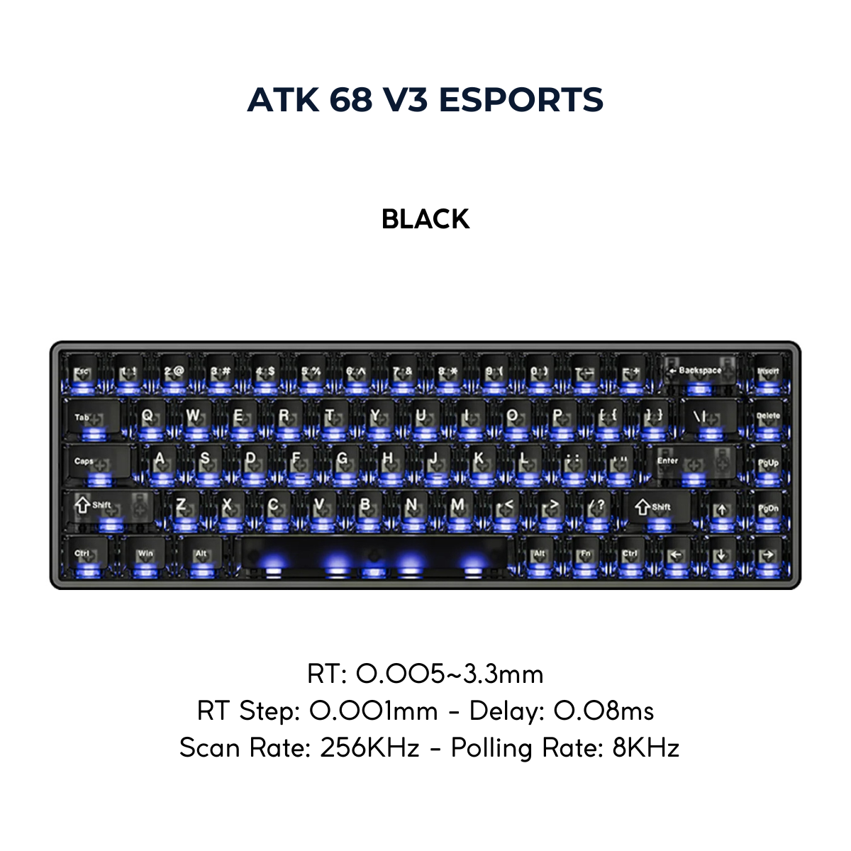 ATK 68 V3 ESPORTS| Bàn Phím Phím Từ Tính Chuyên Game 8K Hz, Độ Trễ 0.08ms, Scan Rate 256K, Accuracy 0.001mm, RGB 16.8 Triệu Màu
