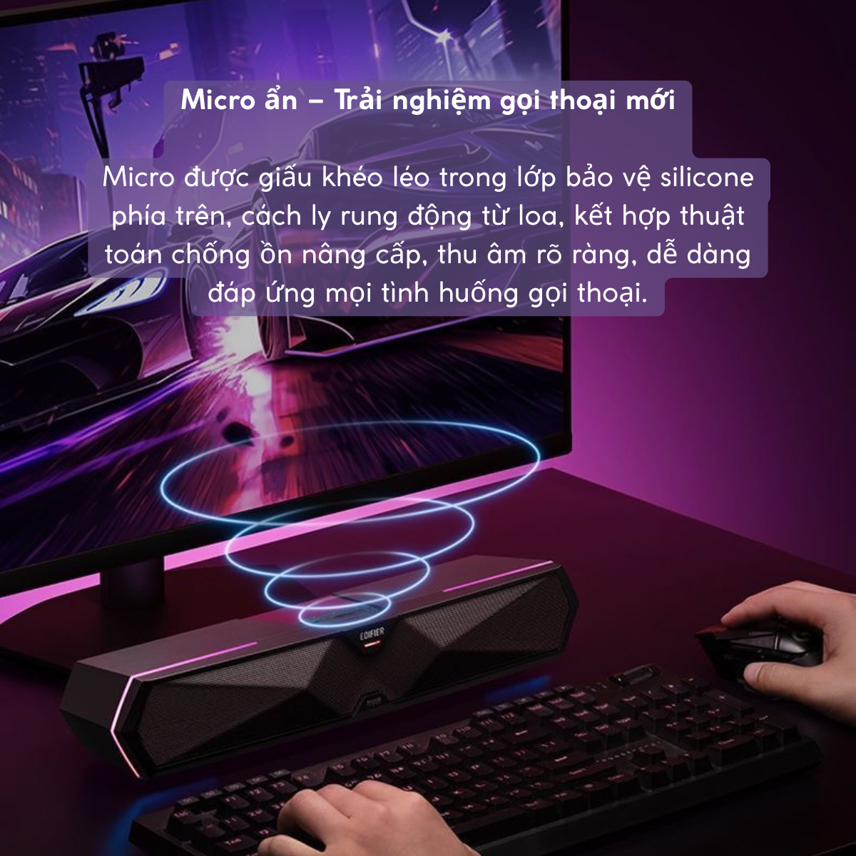 Loa Gaming Soundbar EDIFIER M30 Plus – Âm Thanh 2.0 Đối Xứng, Bluetooth 5.4, Đèn LED RGB, Chống Ồn