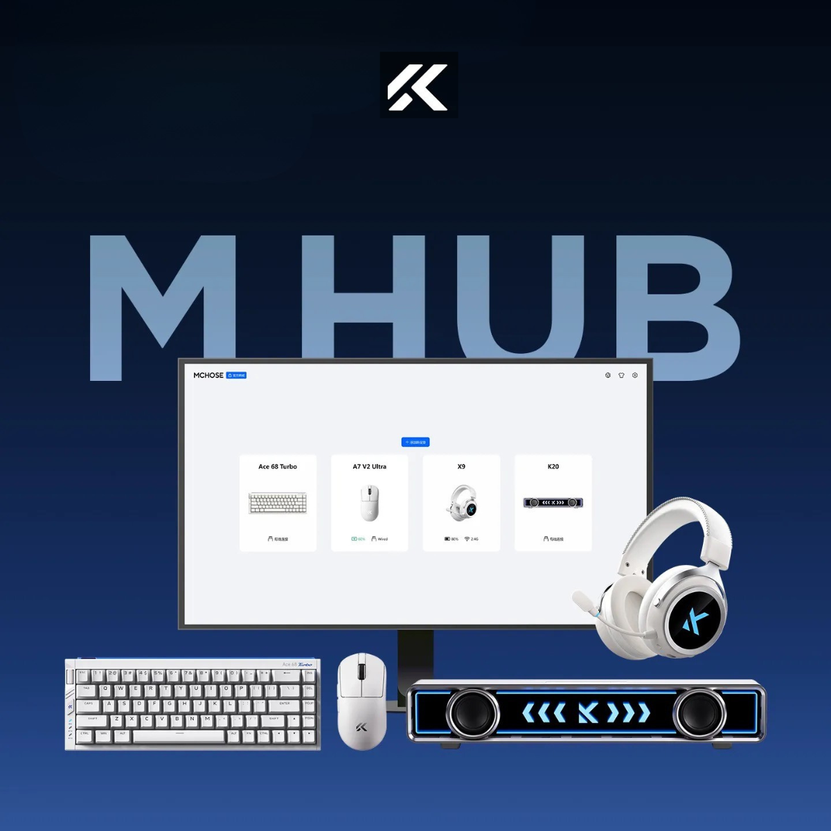 BÀN PHÍM GAMING HE MCHOSE ACE 68 TURBO, Polling Rate 16K, Độ Chính Xác 0.001mm, Scan Rate 256K, Độ Trễ 0.06ms, RGB 16.8 triệu màu, Hỗ Trợ Music Rhythm 2.0