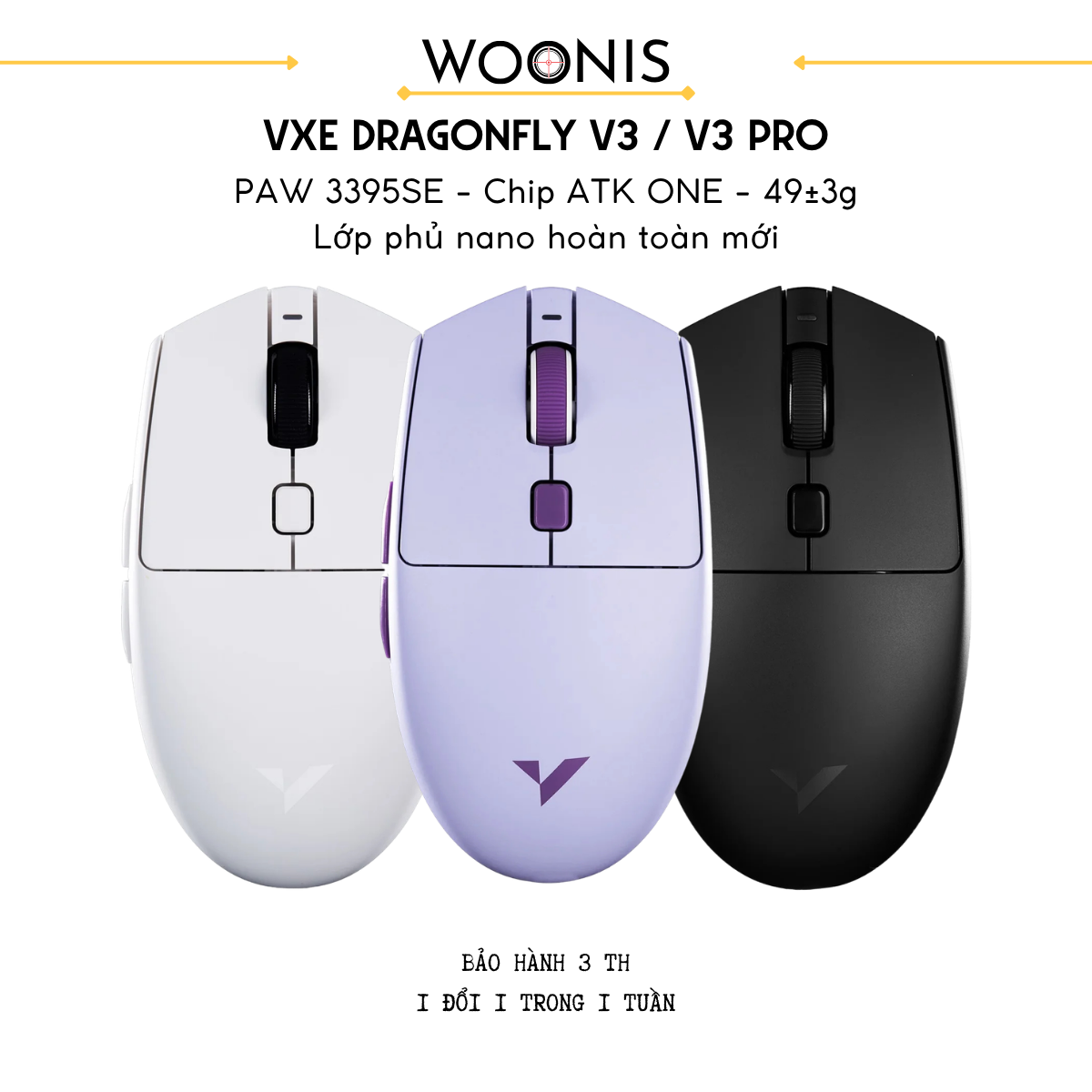 Chuột Gaming Không Dây Siêu Nhẹ VXE Dragonfly V3 Series