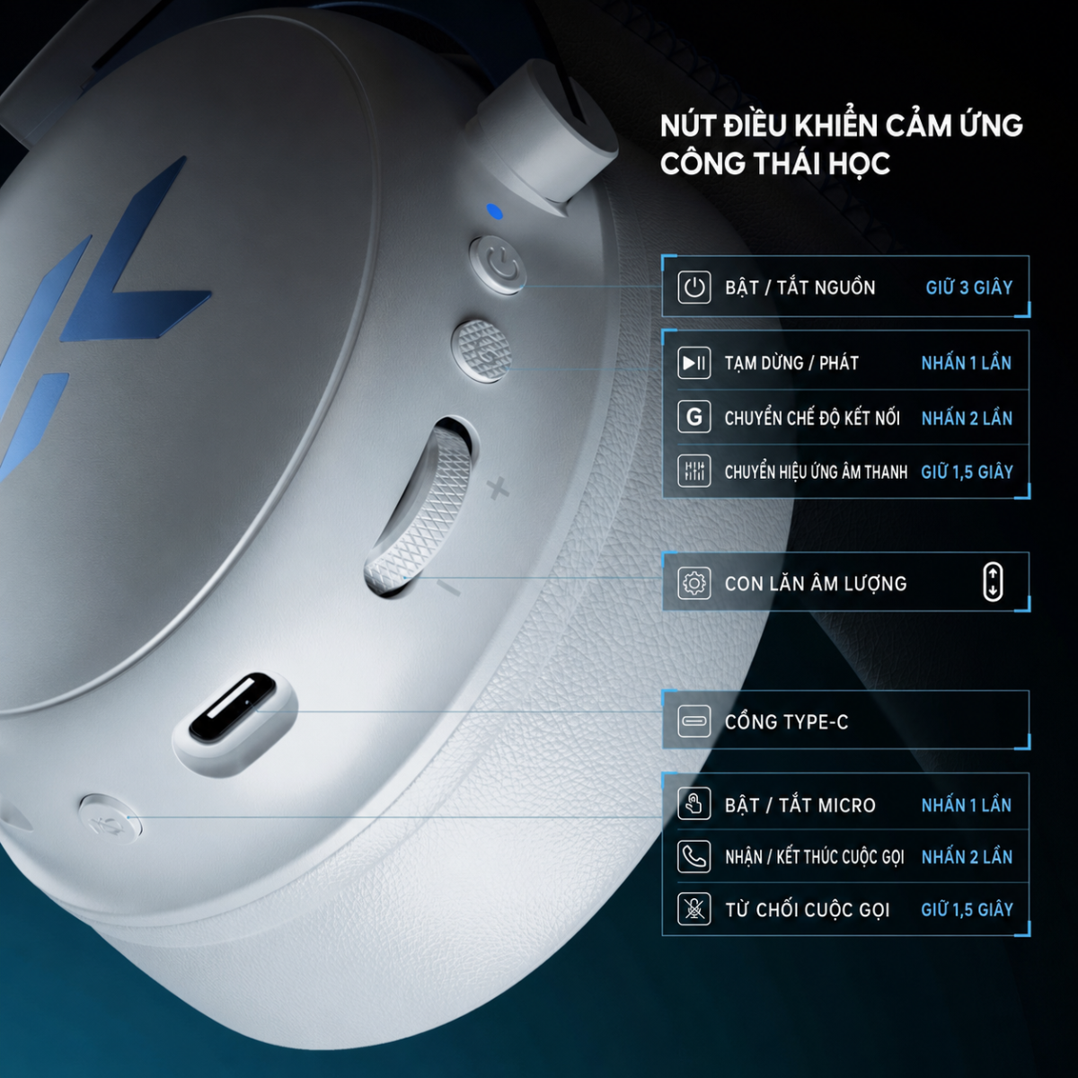 Tai Nghe Gaming Không Dây MCHOSE V9 Pro 2 – THX Spatial Audio, Driver 53mm, Pin 300 Giờ