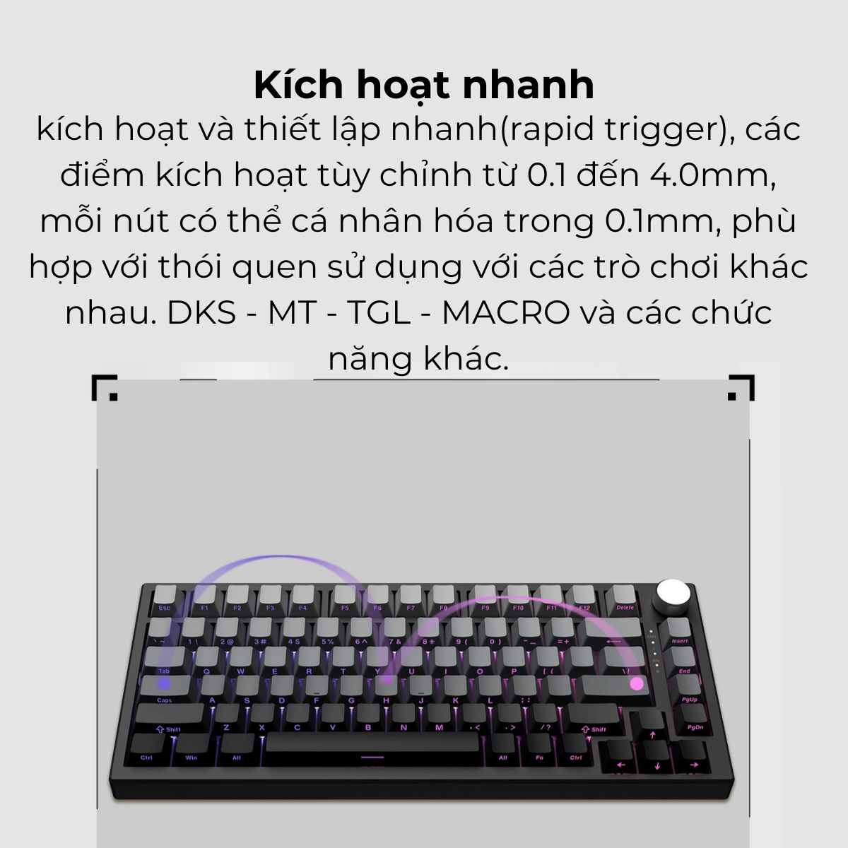 BÀN PHÍM CƠ GAMING HE VGN A75 HE | Rapid Trigger | 1000hz | RT 0.1mm