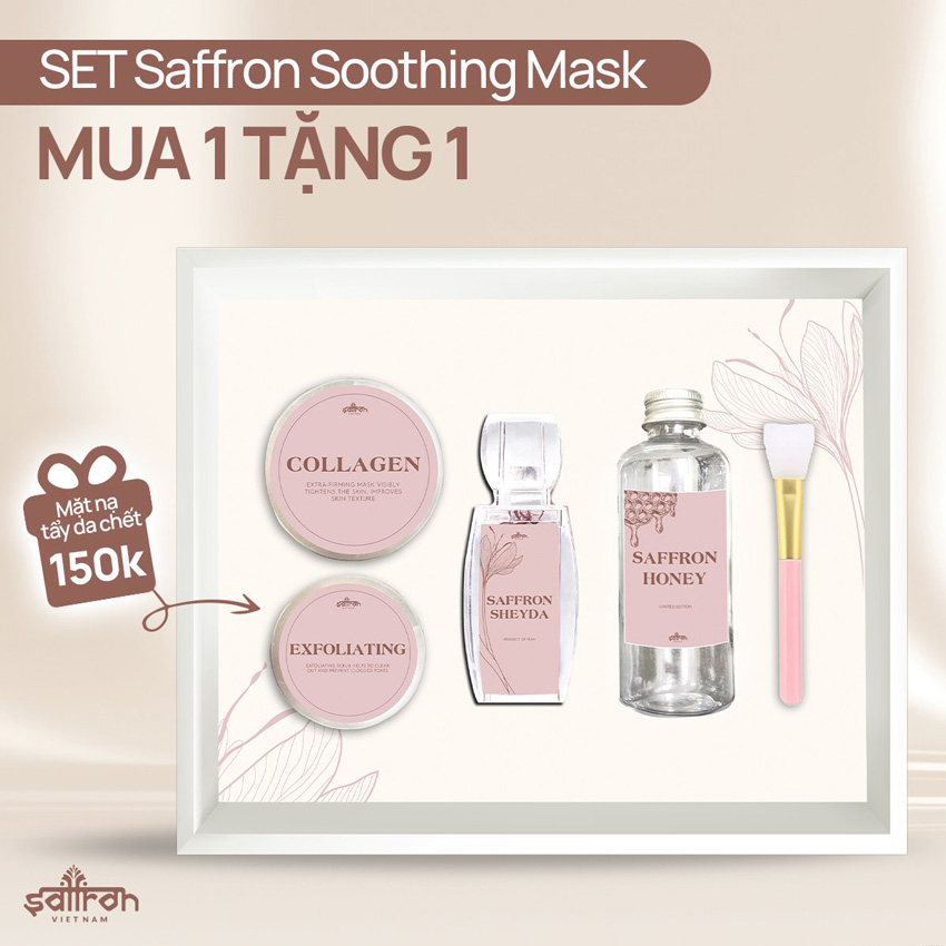 Bộ sản phẩm chống lão hoá Saffron Collagen Mask