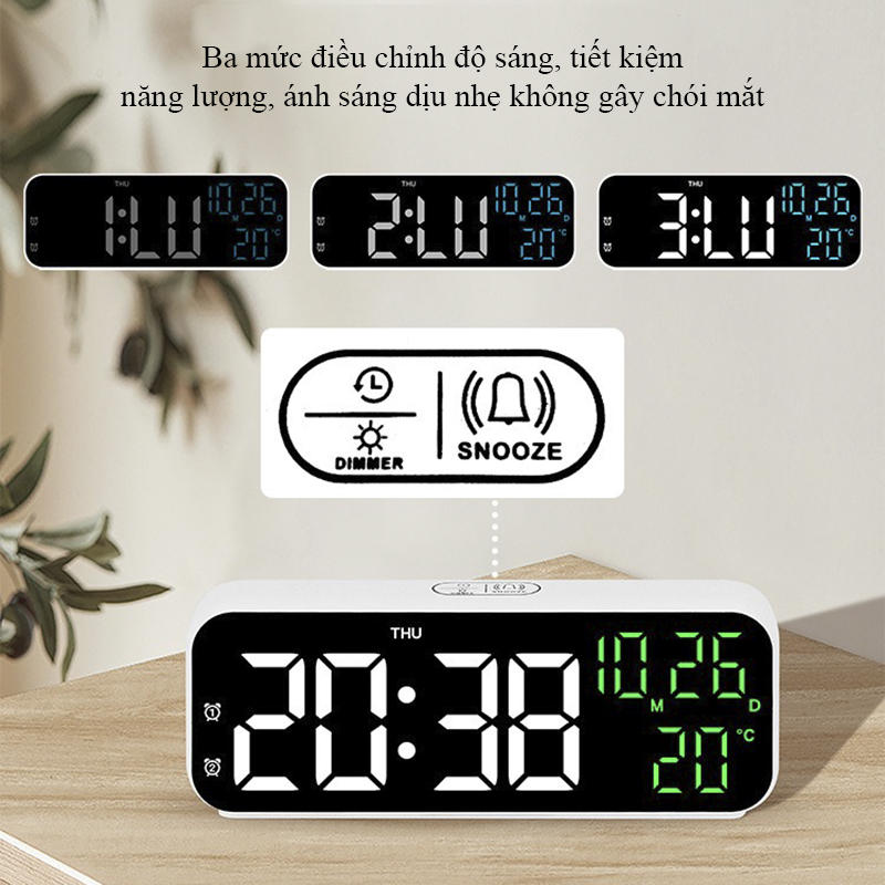 Đặt Điểm Nổi Bật Của Đồng Hồ LED Digital Decor Để Bàn Báo Thức - YX-2802