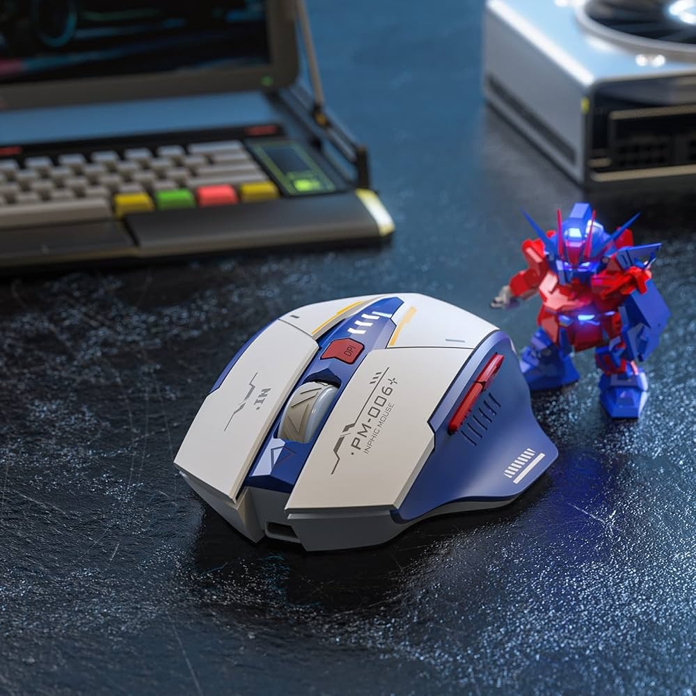 Tại Sao Bạn Nên Mua Chuột Gaming Inphic Không Dây Gundam Kết Nối 2.4G Tắt Tiếng DPI MAX 2400 Có Thể Chơi Game - Inphic F9 Tại Khosivn?