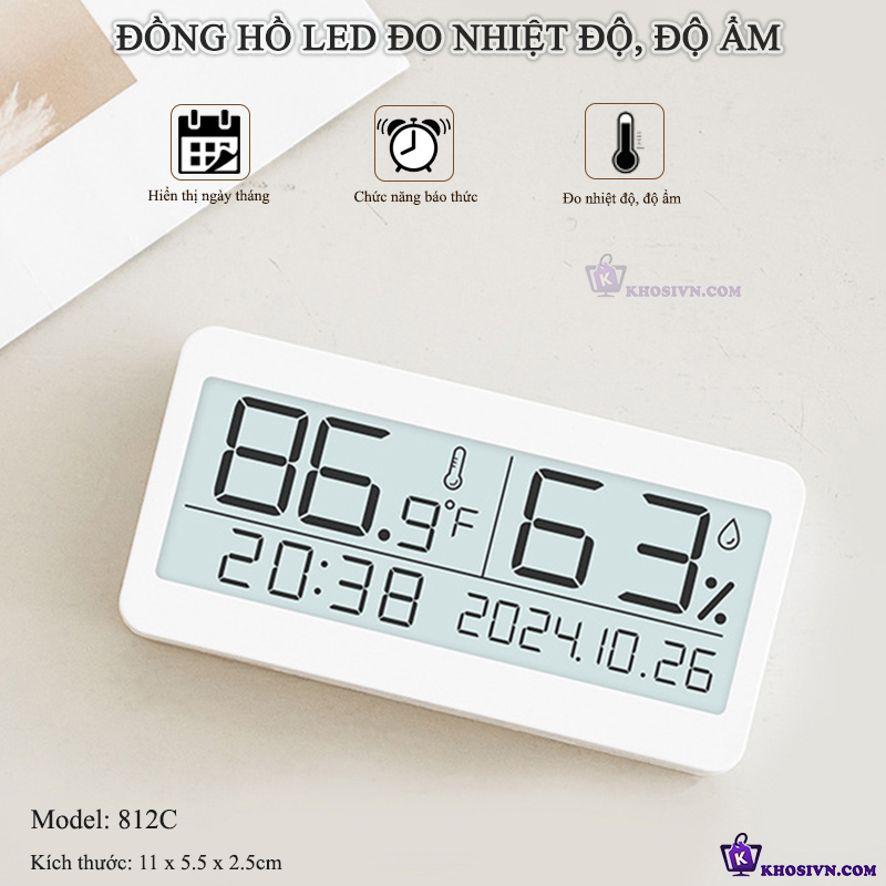 1. Ưu điểm nổi bật của Đồng Hồ LED LCD Đo Độ Ẩm Màn Hình Để Bàn