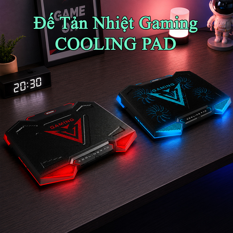 Địa Chỉ Mua Sỉ Đế Tản Nhiệt Laptop Gaming 17inch 2 Cổng USB Thiết Kế Hiện Đại 5 Cấp Độ Có LED Cooling Pad Tại TPHCM - Khosivn.com