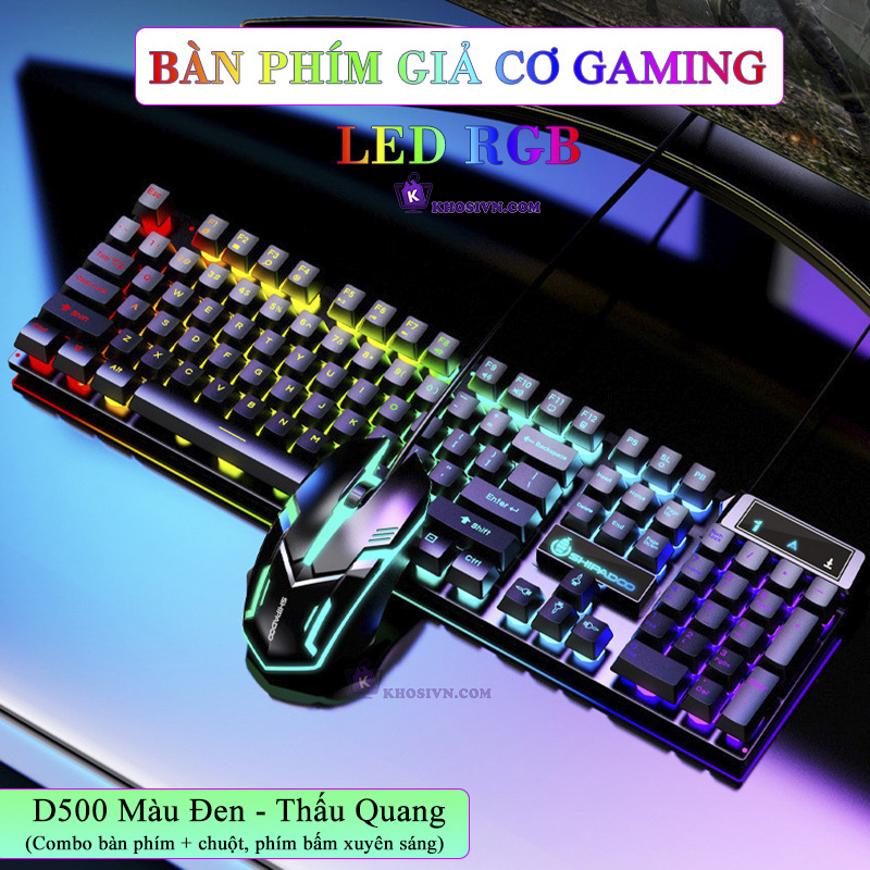 Bàn Phím Giả Cơ Gaming LED RGB Có Dây K500