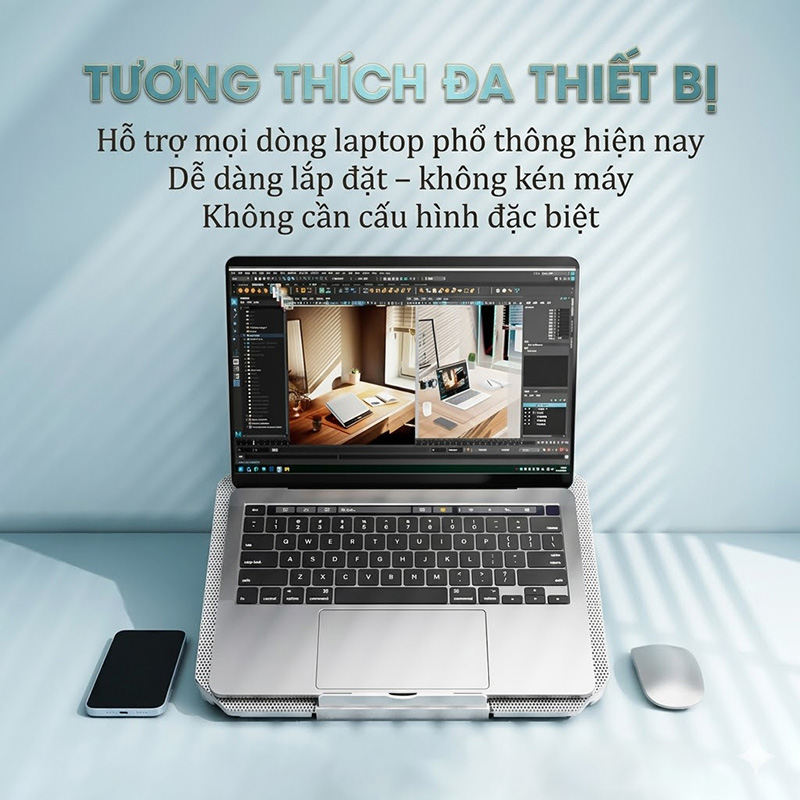 Địa Chỉ Mua Sỉ Đế Tản Nhiệt Laptop Gaming Cao Cấp Có Quạt Làm Mát Điều Chỉnh Độ Cao Tùy Ý Q100 Pro Tại TPHCM - Khosivn.com