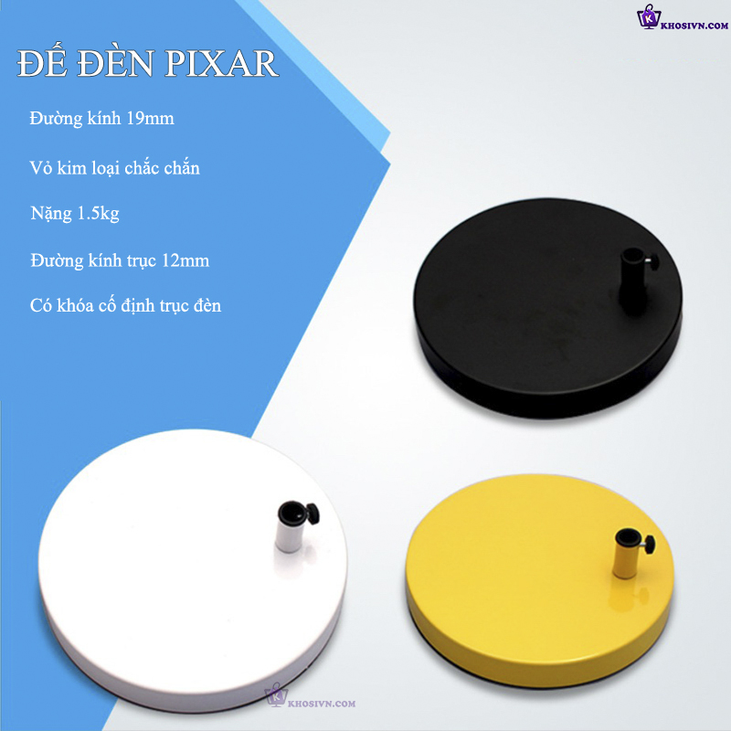 Đế Đèn Bàn Học Pixar Vỏ Kim Loại 19cm Nặng 1.5kg PX-DD19