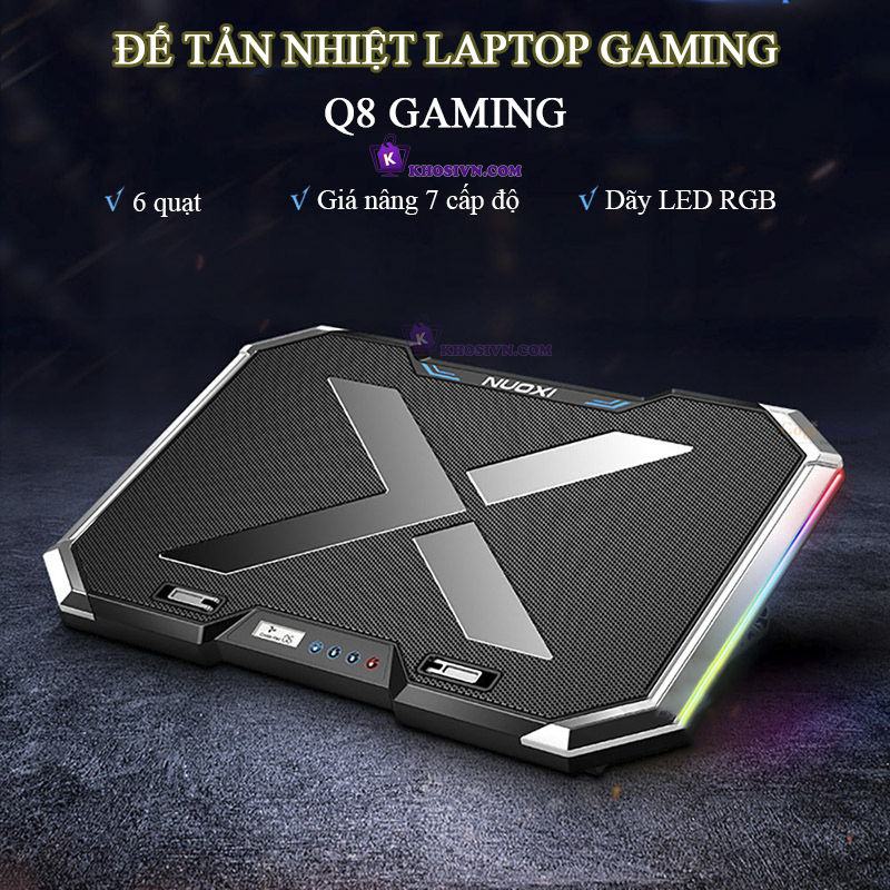 Đế Tản Nhiệt Laptop Gaming Làm Mát Nhanh Chống Ồn Q8