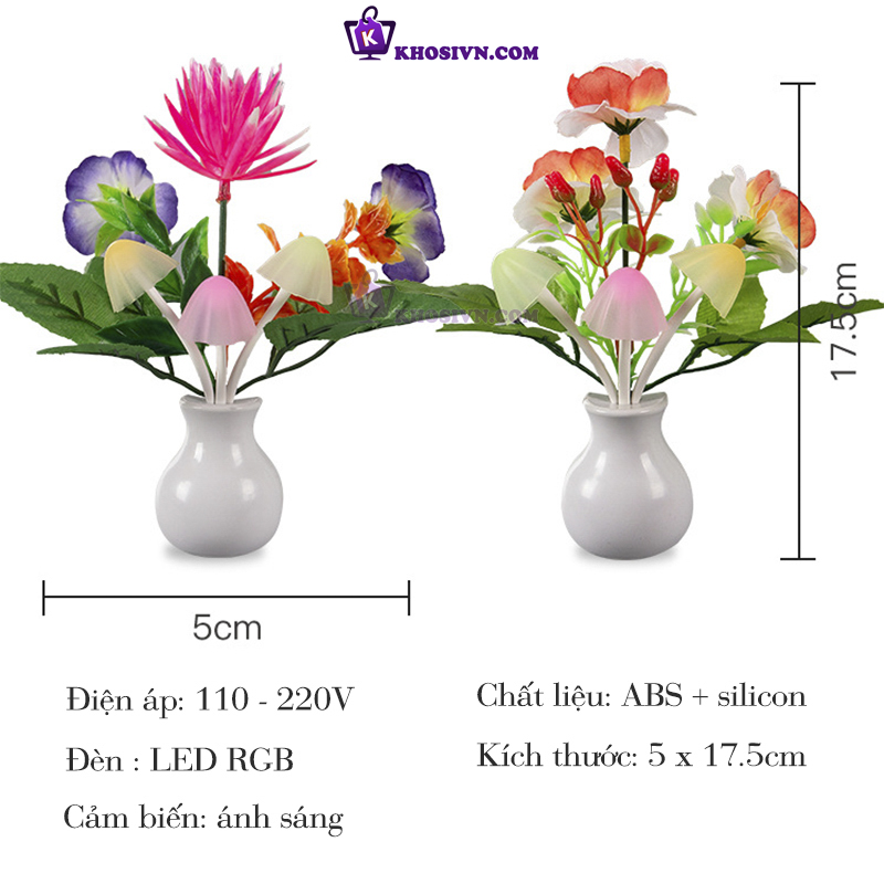 Thông Số Kỹ Thuật Của Đèn Ngủ Cảm Biến Ánh Sáng Hình Hoa