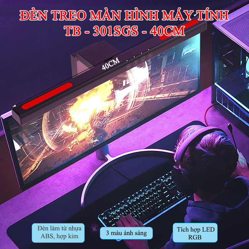 Đèn Treo Màn Hình Máy Vi Tính Size 40cm Có Đèn LED RBG Tăng Giảm Độ Sáng TB-30SGS