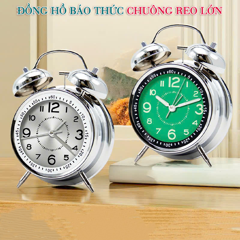 Địa Chỉ Mua Sỉ Đồng Hồ Chuông Reo Báo Thức Để Bàn Kim Trôi Có Đèn Thân Kim Loại DHCR-Thạnh Anh Tại TPHCM - Khosivn.com
