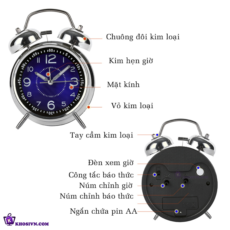 Tính Năng Nổi Bật Của Đồng Hồ Chuông Reo Báo Thức Để Bàn Kim Trôi - Thạch Anh