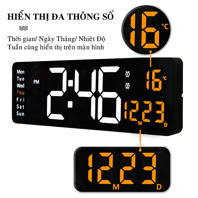 Đặc Điểm Nổi Bật Của Đồng Hồ LED Điện Tử  Treo Tường Để Bàn Kích Thước Lớn - 6626
