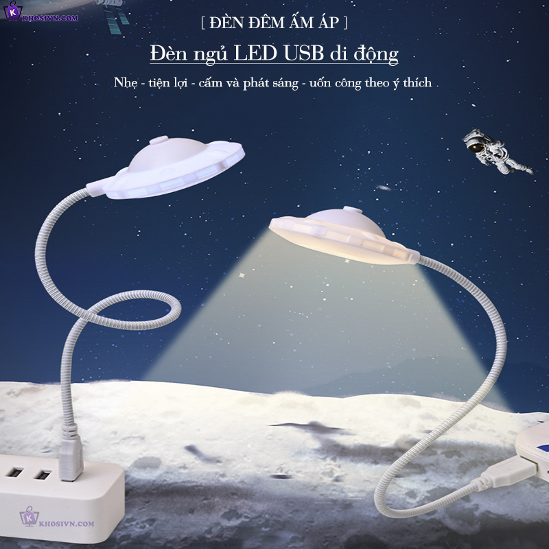 Đèn USB Đèn Bảo Vệ Mắt Đèn LED Đọc Sách Mini Di Động Uốn Dẻo DUSB - Vũ Trụ