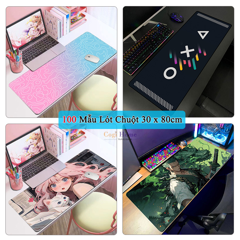 Lót Chuột Cỡ Lớn 30x80cm Miếng Pad Chuột Cao Su Cỡ Lớn Có Bo Viền Mã 1