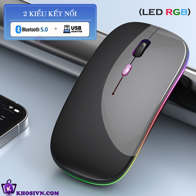 Địa Chỉ Mua Sỉ Chuột Bluetooth Không Dây Pin Sạc Siêu Mỏng Loại Tốt Có LED RGB Chuột Dùng Cho Điện Thoại Máy Tính - M2/3 Tại TPHCM - Khosivn.com
