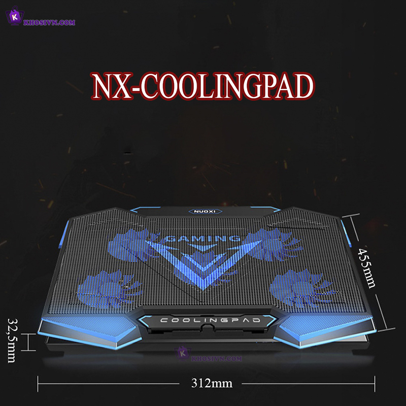 Đế Tản Nhiệt Laptop Gaming 17inch 2 Cổng USB Cooling Pad 
