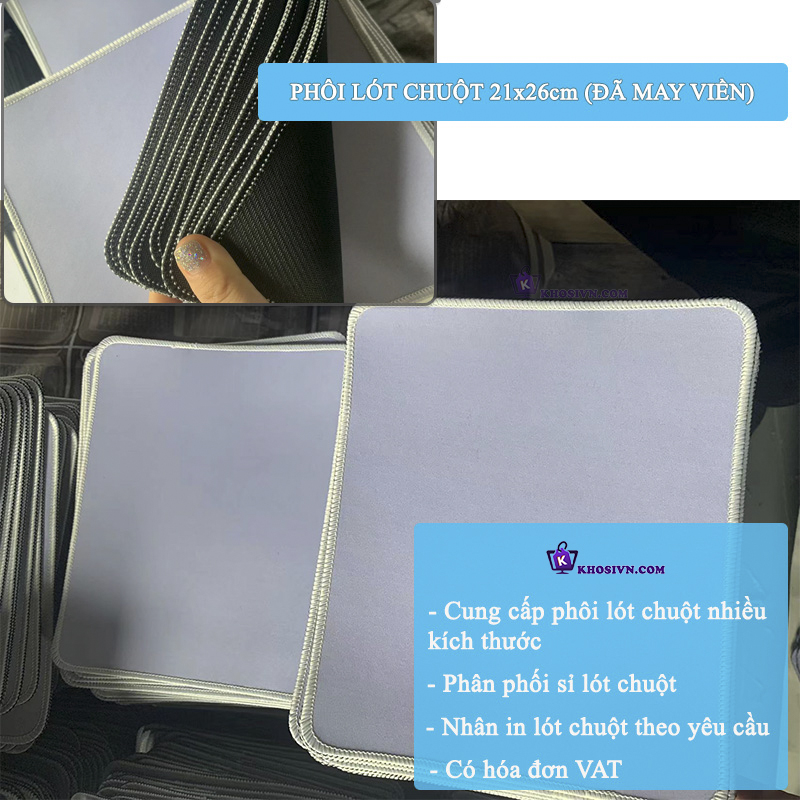 Phôi Lót Chuột Nhiều Kích Cỡ, Phôi In Lót Chuột Đã May Viền Sẵn