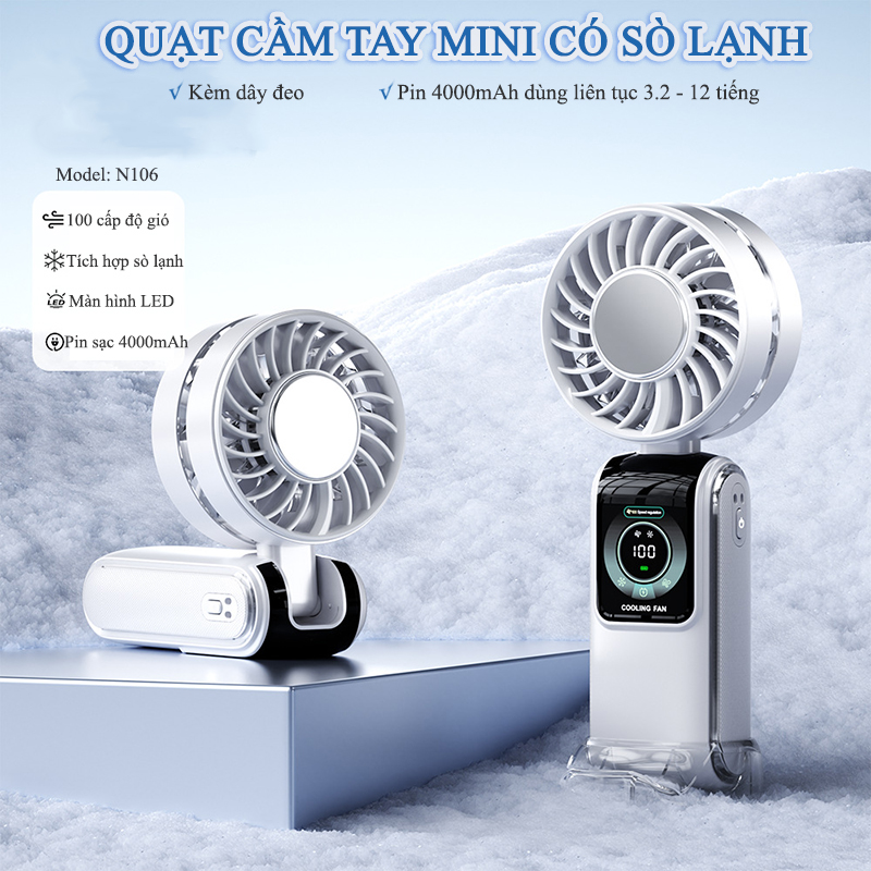 Thông Số Kỹ Thuật Của Quạt Cầm Tay Mini Tích Điện Có Sò Lạnh Kèm Dây Đeo Cổ Hoạt N106