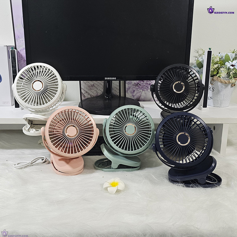 Địa Chỉ Mua Sỉ Quạt Kẹp Bàn Tích Điện Kẹp Xe Đẩy Cho Bé Thiết Kế Nhỏ Gọn Nhưng Pin Trâu 10000mAh GF-07 Tại TPHCM - Khosivn.com