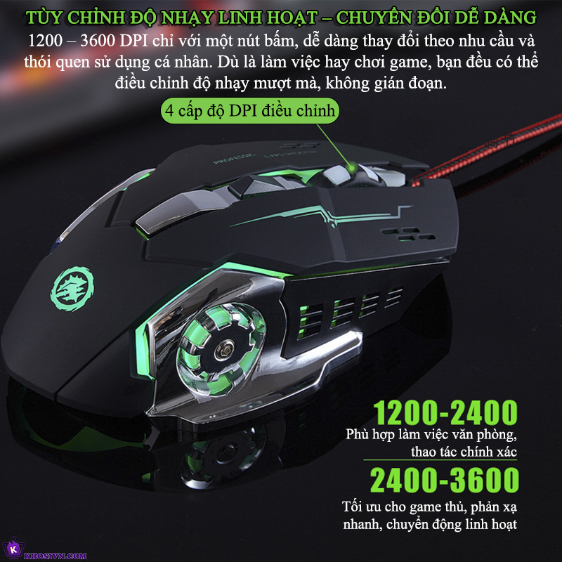 Tại Sao Bạn Nên Mua Chuột Gaming Có Dây LED RGB Chuyên Game Văn Phòng Click Im Lặng 3600dpi T2 Tại Khosivn?
