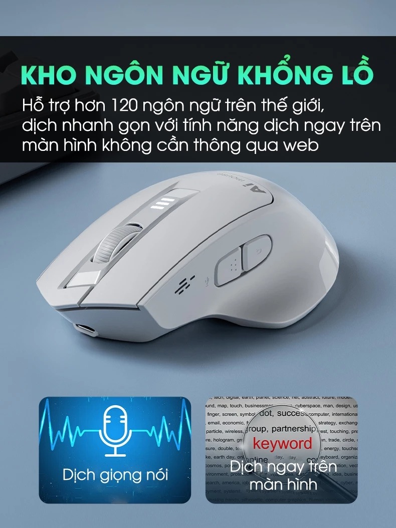 Thông số kỹ thuật của Chuột Gaming Inphic Không Dây Bluetooth AI 2400dpi - Inphic S6