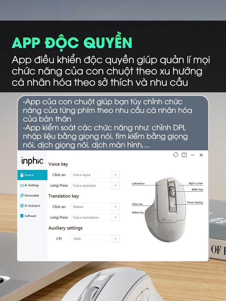 Tại Sao Bạn Nên Mua Chuột Gaming Inphic Không Dây Bluetooth AI 2400dpi, Chuột Voice AI Điều Khiển Bằng Giọng Nói - Inphic S6 Tại Khosivn?