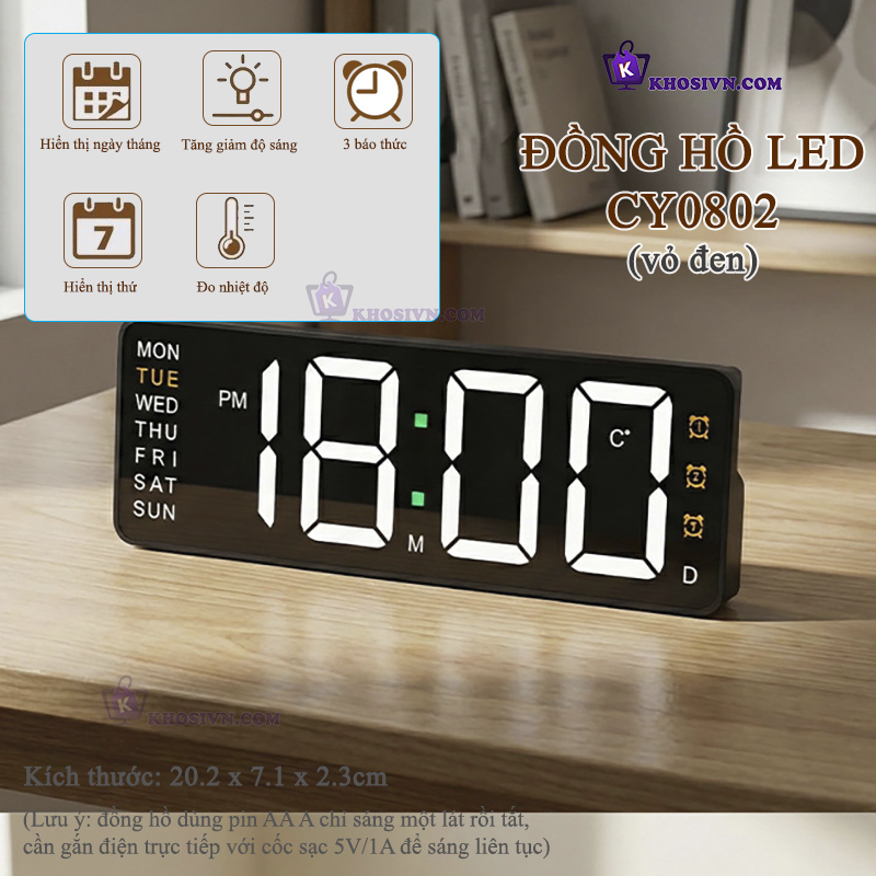 2. Thông Số Kỹ Thuật Của Đồng Hồ LED Decor - CY-0802