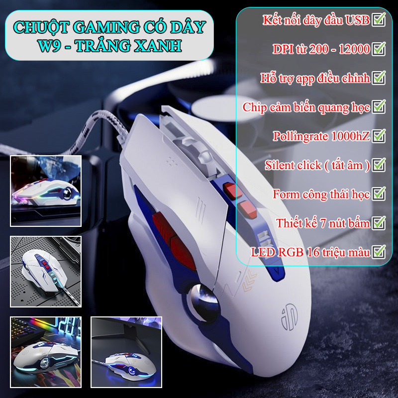 Thông số kỹ thuật của Chuột Gaming Inphic Có Dây - Inphic W9