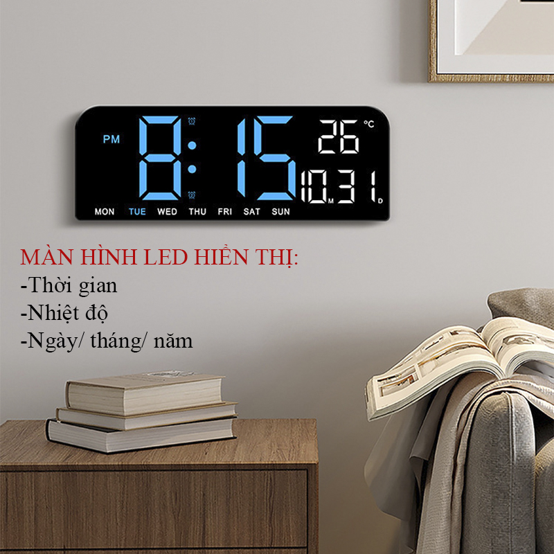 Đồng Hồ LED Điện Tử Để Bàn Gắn Tường Có Chức Năng Báo Thức, Đếm Ngược, Bấm Giờ, Đo Nhiệt Độ - 0707