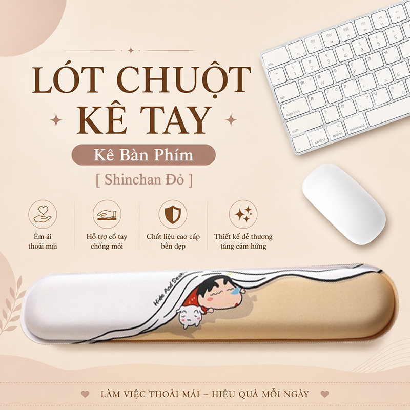 Lót Chuột Có Đệm Kê Cổ Tay Chống Mỏi, KÊ BÀN PHÍM Dùng Để Kê Tay Khi Sử Dụng Bàn Phím