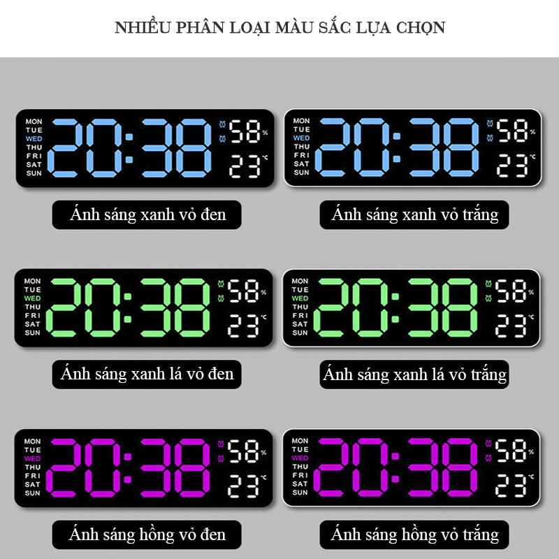 Đồng Hồ LED Để Bàn Decor, Đồng Hồ Báo Thức Để Bàn Hiển Thị Thời Gian Nhiệt Độ - 5503