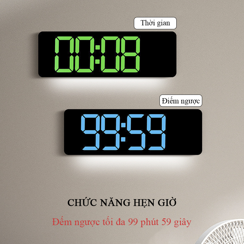 Đồng Hồ Để Bàn LED Decor Đồng Hồ Gắn Tường Tích Hợp Đèn Ngủ Có Thể Điều Chỉnh - 5505