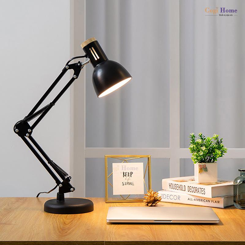 Đèn Pixar 118G Đèn Làm Việc Để Bàn Đèn Học Màu Đen Kèm Bóng Đèn LED 5W Ánh Sáng Trắng