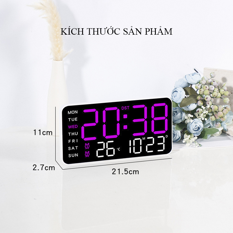 Đồng Hồ LED Digital Decor Để Bàn Báo Thức Hiển Thị Thời Gian Nhiệt Độ Chức Năng Đếm Ngược - 6659