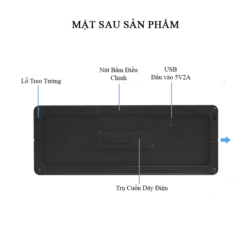 Đồng Hồ LED Điện Tử Decor 17 inch Kích Thước Lớn Găn Tường Treo Tường Có Remote Bấm Giờ Đếm Ngược - 6670