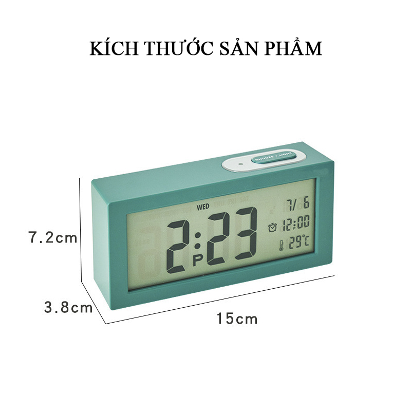 Đồng Hồ LED Để Bàn Màn Hình LCD Báo Thức Hiển Thị Nhiệt Độ Ngày Tháng - 8890H