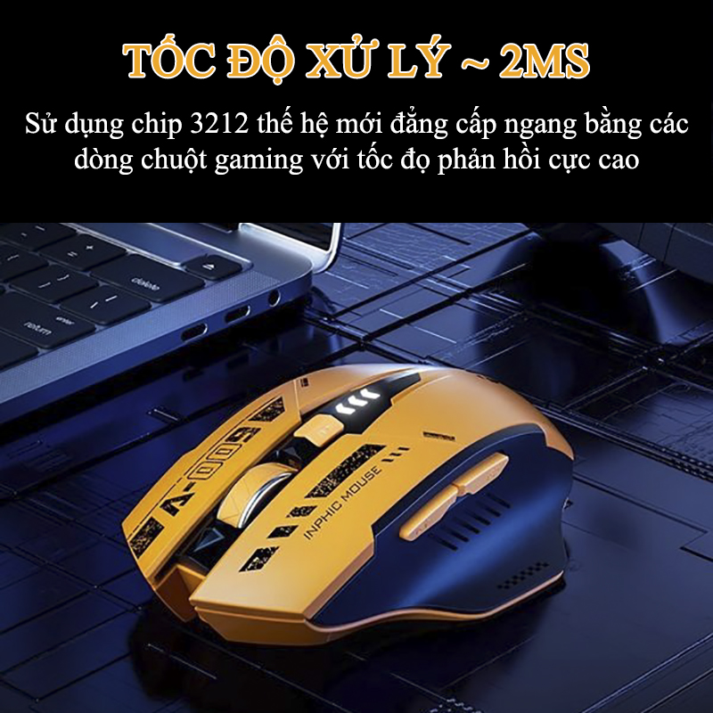 Địa Chỉ Mua Sỉ Chuột Gaming Inphic Không Dây Bluetooth 2.4G Cho Máy Tính Laptop 2000DPI - Inphic A9 Tại TPHCM - Khosivn.com