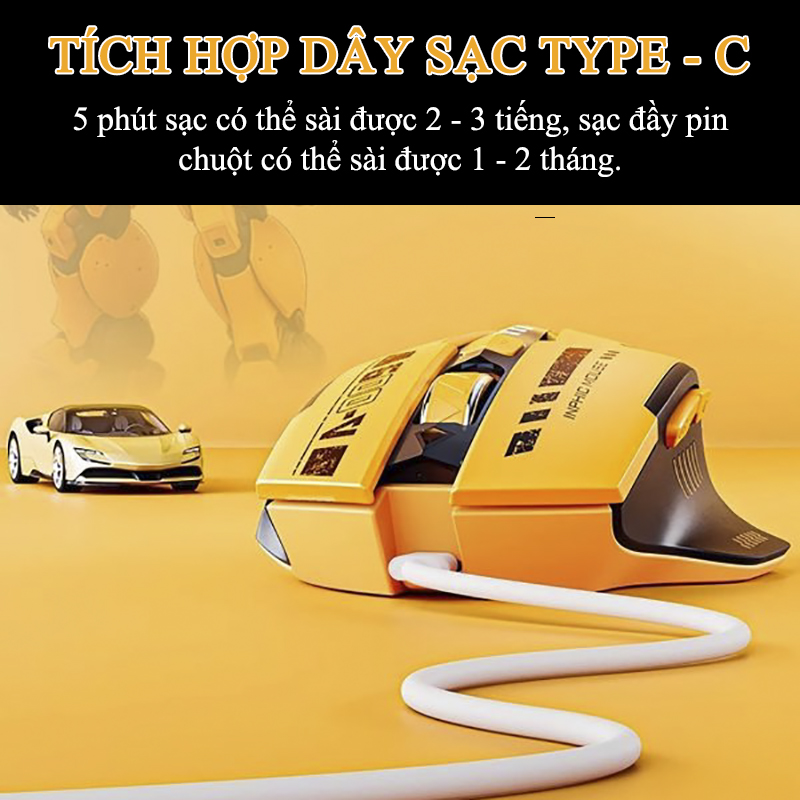 Chuột Gaming Inphic Không Dây Bluetooth 2.4G Cho Máy Tính Laptop 2000DPI - Inphic A9