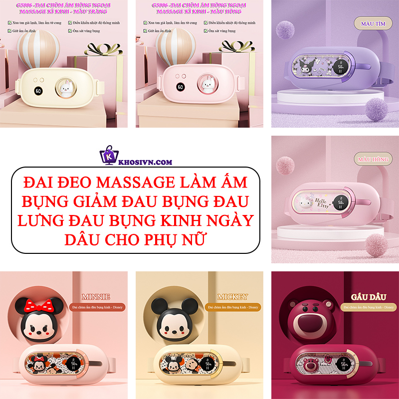Đai Đeo Massage Làm Ấm Bụng Giảm Đau Bụng Đau Lưng Đau Bụng Kinh Ngày Dâu Cho Phụ Nữ