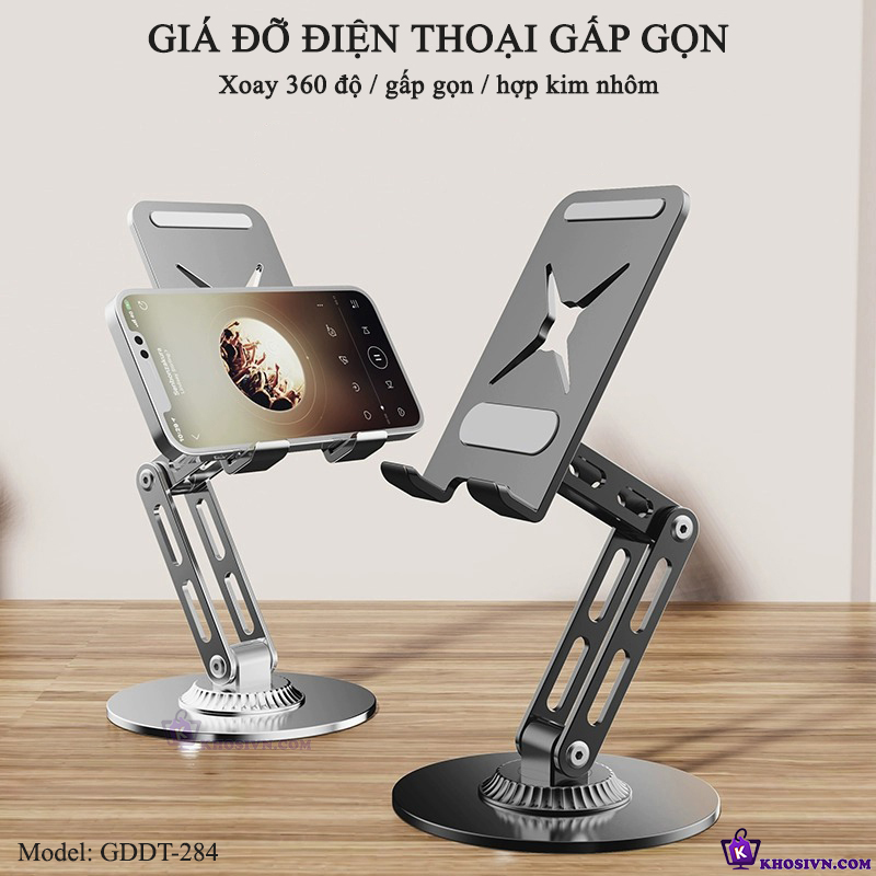 Giá Đỡ Điện Thoại Xoay 360 Độ Gấp Gọn Chất Liệu Hợp Kim Nhôm Cao Cấp No284