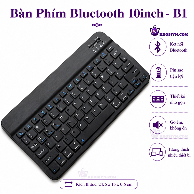 Bàn Phím Bluetooth Cho Điện Thoại Máy Tính Bảng Không Dây 10 inch B1
