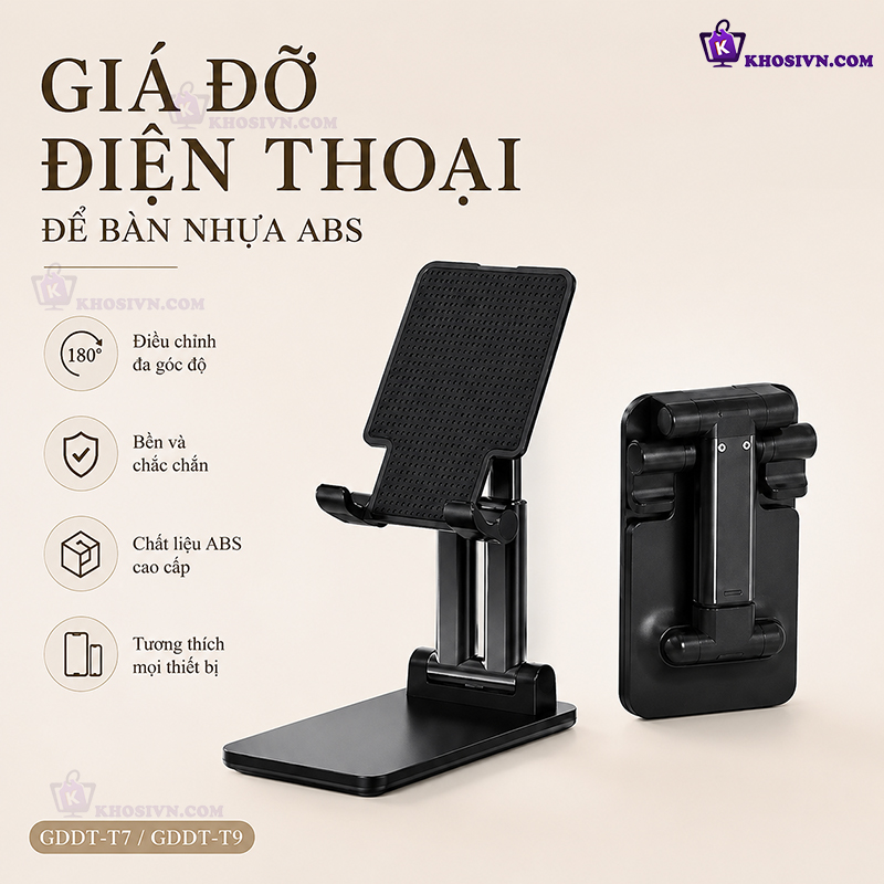 Giá Đỡ Điện Thoại Để Bàn Gấp Gọn Điều Chỉnh Độ Cao Chất Liệu Nhựa ABS